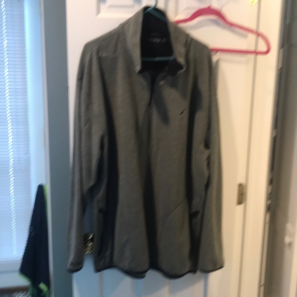 Gray Nautica half zip fleece with pockets